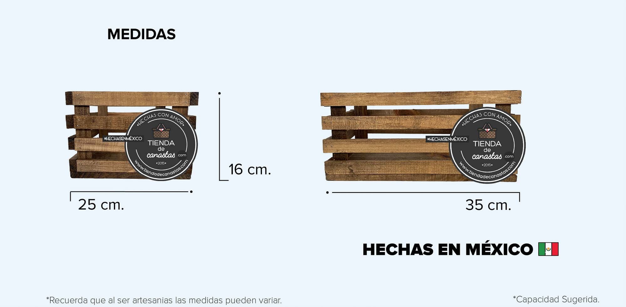 Huacal Deluxe Braun Mediano Medidas x Tienda de Canastas